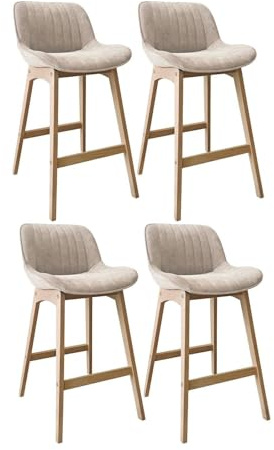 MOB-IN Hocker-Set Norden Eiche und gerippter Velours, Höhe 75 cm