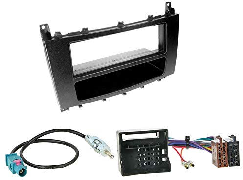 1 Din Radio Einbauset Blende Radioanschlusskabel Antennenadapter für Mercedes C Klasse W203 S203 CL203 Facelift
