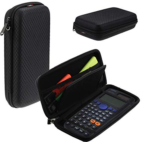 Navitech Noir Housse de calculatrices Protection de Graphiques/Scientifique/financières calculatrices avec Pochette Compatible avec Casio Graph 90, Casio GRAPH90+E, Casio Graph 35+ E