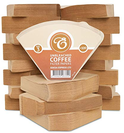 EDESIA ESPRESS – 2000 Cone Coffee Filters in Paper – Coffee Filter No.3 for Manual Coffee Maker, Pour-Over and Gentle Brewing – Size 3 Brown
