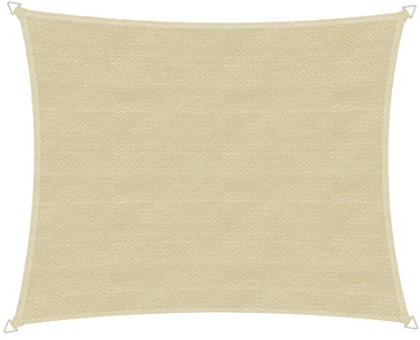 Windhager Sonnensegel Capri Rechteck 4 x 5 m, Sonnenschutz für Garten & Terrasse, UV- und witterungsbeständig, Champagner, 10760, cremeweiß