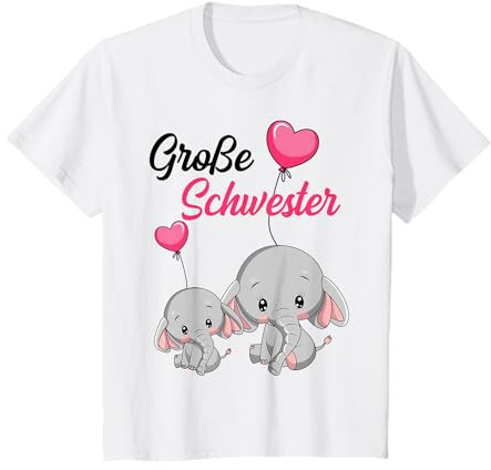 Große Schwester 2026 Elefant Mädchen T-Shirt