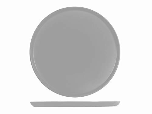 H&h set 6 piatti pizza stoneware grigio 33 cm