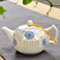 myQ Traditional Chinese Blue White Rice Pattern Porcelain Tea Pot 170ml Ancient China Ceramic Teapot Puer Kongfu Tea Set Samovar,Petal Sunflower