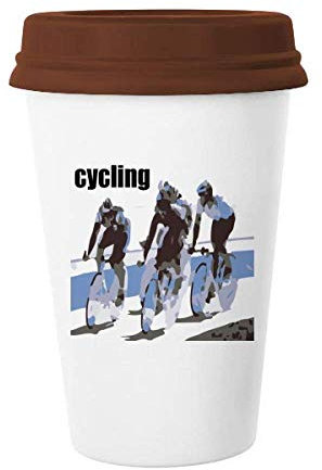 Kaffeetasse im Stil eines Fahrrad-Rennspiels, Art Deco, Geschenk, modisch, für Kaffee, Trinkglas, Keramik, Tasse mit Deckel