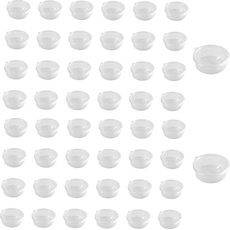 HONGFU Lot de 50 Pots à Sauce en Plastique avec Couvercle articulé, sans BPA, De La Sauce Alimentaire Porte-Gobelets RÉCipients avec Couvercles pour Barbecue Picnic Restaurant (38ml)