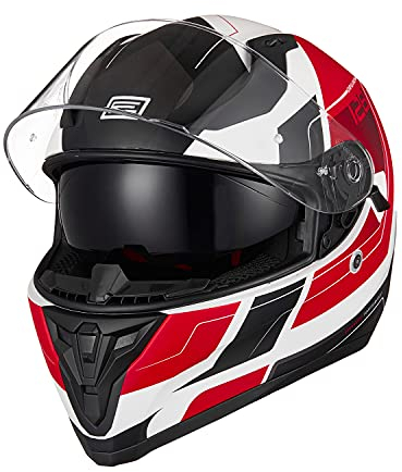 ORIGINE Integral-Helm Full-Face Motorrad-Helm ECE mit Visier (Advanced red-White MATT, XL)