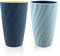 Lot de 2 gobelets incassables pour salle de bain, doux et durables, porte-brosse à dents (bleu clair et bleu foncé)