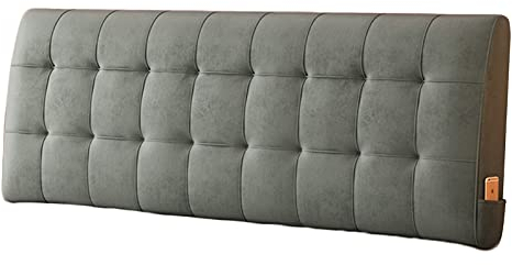 pujindu Rückenlehne Bett Kissen, Komfortabel Wandkissen Lesen Mit Abnehmbarem Mikrofaserbezug, Weich Kopfstütze fürs Bett Ohne Kopfteil, 6 Farben (Color : Dark Gray, Size : 160x6x60cm)