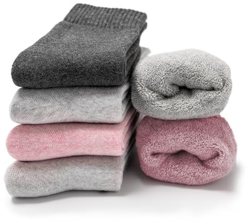 Occulto Damen Warme Thermosocken 6er Pack (Modell: Smilla) Pink Grau 35-38
