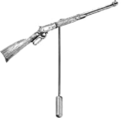 CreatedByJake Winchester-Gewehr mit feinem englischen Zinn an Krawattennadel, Mütze, Schal, Kragen, Mantel, W10