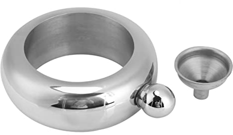 VIFERR Flasque en Forme de Bracelet Bracelet/Bracelet en Forme de flasque en Acier Inoxydable Flagon Bouteille de vin Whisky Drinkware + Entonnoir(Couleur Acier Inoxydable)
