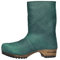 Sanita Risotto Boot | Original handgemacht | Leder-Holzboot für Damen | Nachhaltige Materialen | Grün |36 EU