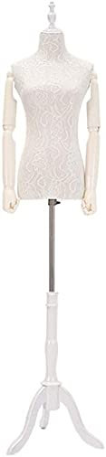 Schneiderpuppen Schneiderbüste Weibliche Schaufensterpuppe 125-178cm Einstellbare Höhe Torso, Weiße Spitze Dummy Kleidung Displayständer, Schneidermode Mode Designer Modell