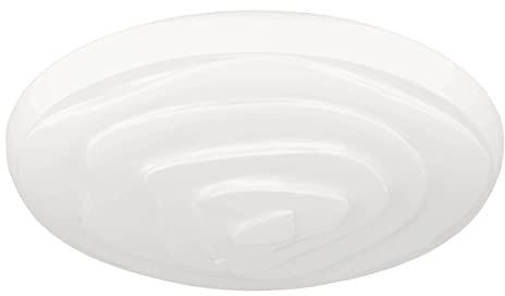 EGLO LED Deckenleuchte Battistona mit Fernbedienung, dimmbare Deckenlampe mit Dekor, Lampe Decke aus Kunststoff und Metall in weiß, Deckenbeleuchtung warmweiß-kaltweiß, Ø 48 cm