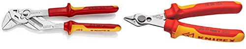 KNIPEX Pliers Wrench Pliers and a Wrench in a Single Tool 1000V-insulated (250 mm) 86 06 250 & Electronic Super Knips VDE 1000V-insulated (125 mm) 78 06 125