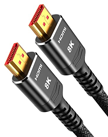 Highwings HDMI 2.1 Kabel 0.5m 8K, 48Gbps Highspeed 8K@60Hz HDMI Kabel 4K@120Hz 7680P eARC HDCP 2.2&2.3 DTS:X Dynamische HDR 10 Kompatibel mit PS5/4/3 Soundbar HDTV Monitor