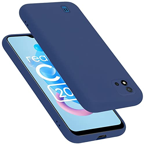 Cadorabo Hülle kompatibel mit Realme C11 2021 Hülle Silikon Handyhülle für C11 2021 Case aus flüssigem Silikon- Kratzfeste und stoßfeste dünne TPU Schutzhülle - Liquid BLAU