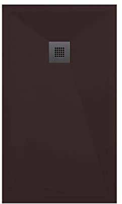 SOULHOME Piatto doccia- Resina -Gel Coat -Texture liscia/pietra -Antiscivolo -Colore Cioccolato - 100x90- Extra piatto 3cm. Standard