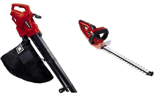 Einhell Aspiratore Elettrico GC-EL 3024 E, Nero Rosso & Gh-Eh 4245 Tagliasiepi Elettrico 220-240 V, 420 W, Rosso