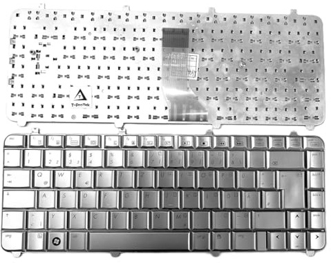T-ProTek DEUTSCHE - Tastatur Keyboard Silber kompatibel für HP Pavilion dv5-1000