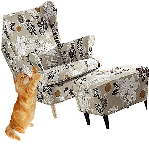 3 Teilig Ohrensessel Überzug Mit Ottomane Schonbezug Tiger Stuhlbezug Mit Armlehne Ohrensessel Schonbezüge Stretch Sessel Überwürfe Ohrensesselbezüge Bezug Sesselhusse Tiger Stuhlbezug ( Color : #48 )