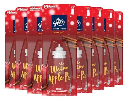 Glade Sense & Spray Air Freshener Refill, Motion Activated Automatic Room Spray and Odour Eliminator for Home, Warm Apple Pie, Pack of 8 (8 x 18ml)