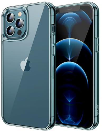 JETech Case for iPhone 12 Pro Max 6.7-Inch, Non-Yellowing Shockproof Phone Bumper Cover, Anti-Scratch Clear Back (Pacific Blue)