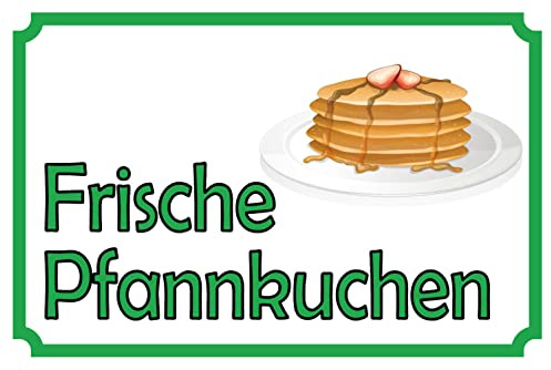Holzschild 18x12cm frische Pfannkuchen Verkauf Wand Deko Bar Kneipe Sammler Geschenk