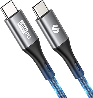 Silkland USB C to USB C Cable 5M 60W, C Charger Cable Fast Charge, Nylon Braided C to C Charger Cable Fast Charge for Samsung S24 S23 S22 Ultra/S24 S23/A14/A54, iPhone 15/Pro Max, Google Pixel 8 Pro 8