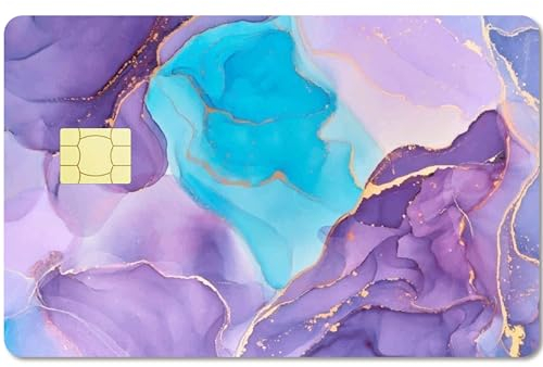 CREATCABIN Treibsand-Karten-Skin-Aufkleber,Marmor,Debit-Kreditkarten-Skins,Abdeckend,Personalisierende Bankkarten-Schutzaufkleber,Wasserfest,Keine Blasen Für EBT-Transportkarte,186x137mm,Lila