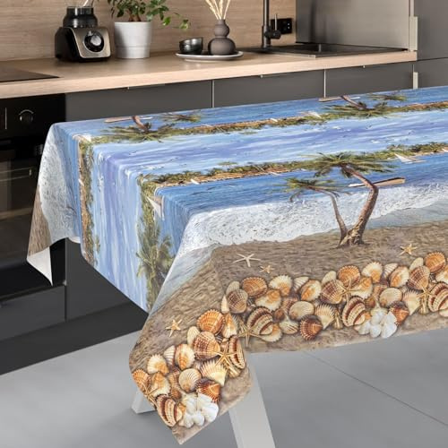 ANRO Wachstuch-Tischdecke Tischdecke abwaschbar Wachstuch Garten-Tischdecke Outdoor Indoor 100x140cm Schnittkante Urlaub Wachstuchtischdecke Wachstischdecke wasserabweisend Gartentischdecke