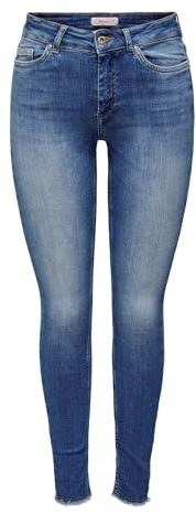 ONLY Skinny Jeans ONLBLUSH, mittlere Leibhöhe, Skinny Fit Jeans, Mittelblau., M / 34L