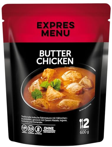 EXPRES MENU | Köstliches Butter Chicken in reichhaltiger indischer Sauce mit zarten Hähnchenbruststücken, perfekt zubereitet für ein zufriedenstellendes Fertiggericht | 2 Portionen