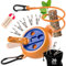 AUTDOOR® Wäscheleine ausziehbar - mit ausklappbarer Handkurbel für müheloses Aufrollen - Robuste 10m Reisewäscheleine für Camping, Wohnmobil & Balkon (Orange)