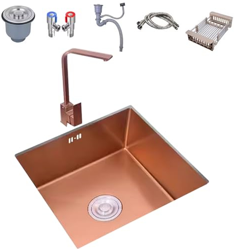 Fregadero Cocina 1 Seno con Escurridor 304 Fregadero Acero Inoxidable, Fregadero Bajo Encimera o sobre Encimera con Filtro De Drenaje, Acero Inoxidable,(C,78 * 43)