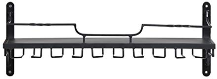 Weinregale für Zuhause/Bar, Retro-Wandmontage, aus Holz, für Weinflaschen und Weingläser, Stielglasregal, Aufbewahrung, Vintage-Weinregal aus Metall zum Aufhängen für Barschrank, Küchen-Orga