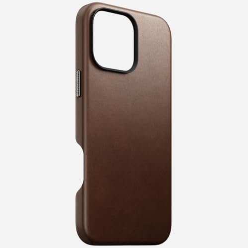 NOMAD Traditional Leather Case | für iPhone 16 Pro Max | Schutzhülle aus hochwertigem Echtleder | MagSafe-kompatibel | Brown