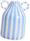 FLCPJGV Dekorative Blumenvase, abstrakte minimalistische Vase, Geburtstagsgeschenke, Porzellanvase, Blumenarrangement für Wohnzimmer, Bar, Innenbereich, Blaue weiße Streifen