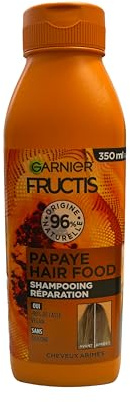 Garnier Fructis Hair Food Papaya Repairing Shampoo, 98% natürlich, reinigt, repariert, kein Beschweren, vegan und recycelbar, KEIN SILIKON für eine natürliche Haarbeutung, 350 ml