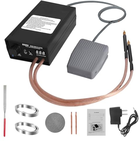 Saldatrice a punti 8000 W per batterie, saldatrice a batteria con pedale in nichel e perno di saldatura a punti, saldatrice manuale ad alte prestazioni per saldatori a batteria 18650