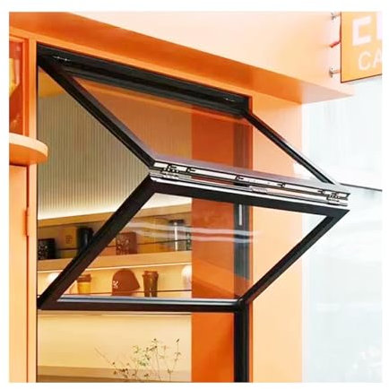 LVLDAWA Schiebefenster, Servierfenster Aus Aluminiumlegierung Mit Gehärtetem Glas. Kleine Vertikale Hebeschiebefenster Für Geschäftsküchen(80x100cm)