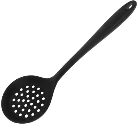 SHOWERORO Silicone Slotted Skimmer Löffel Lebensmittelechter Silikon Küchenhelfer Mit Langem Griff Hitzebeständig Abseihen Von Gemüse Und Öl Zufällige Farbe