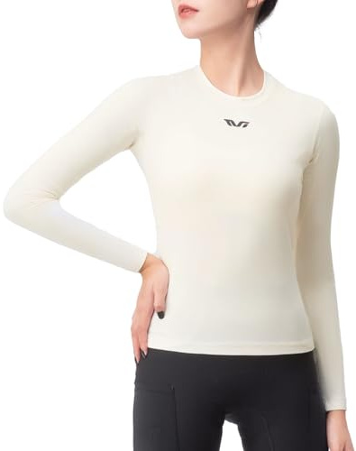 ROCKBROS TVI Fahrrad Thermounterwäsche Damen, Lange Ärmel Radtrikot Winter Fahrradtrikot Bekleidung Oberteil Langarmshirt für MTB Motorrad Running