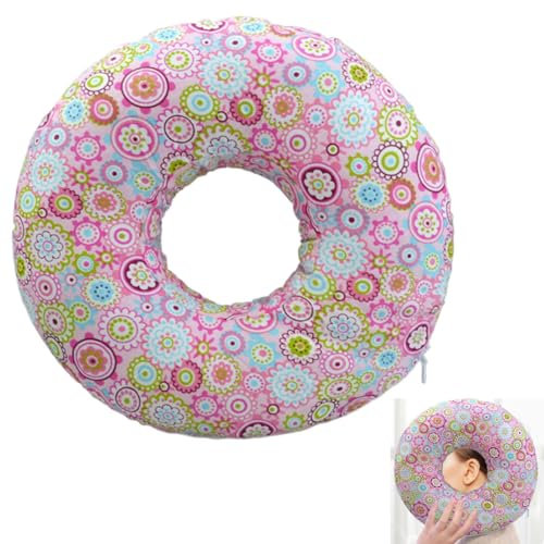 Piercing Kissen mit Loch, Donut Kissen für Seitenschläfer, Ohrkissen Piercing Kissen gegen Ohrenschmerzen, Hohlkissen Schlafkissen für Ohr Piercing, Donut Kissen Ohrpiercing für Seitenschläfer (Rosa)