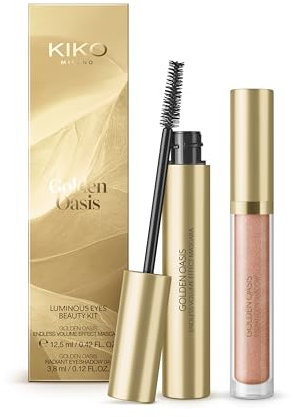 KIKO Milano Golden Oasis Luminous Eyes Beauty Kit, Augen-Set: Volumen-Mascara Und Flüssig-Lidschatten