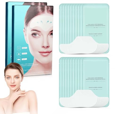 20 Stück Zornesfalte Pflaster, Face Tape, Apricot Pads, Anti Falten Pflaster, Anti Wrinkle Patches, Facial Patches für Stirn und Zornesfalte, Glättet Feine Linien Und Fältchen