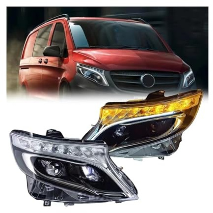 Auto-Styling-Scheinwerfer, kompatibel mit Benz Vito-Scheinwerfern 2016–2022 W447, LED-Scheinwerfer, LED-DRL-Projektorobjektiv, dynamisches Autozubehör(Type B)