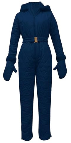 Generisch Skianzug Damen Einteiler Warm Schneeanzug Damen Overall Mit Kapuze Skianzüge Elegant Atmungsaktiv Skioverall Winter Eng Skianzug Outdoor Winddicht Ski Winteranzug Oversized Skisuit