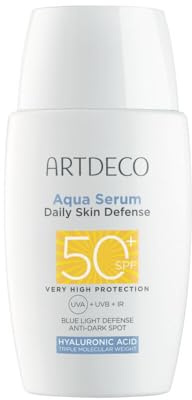 ARTDECO Aqua Serum Daily Skin Defense SPF50+ | Ultraleichtes Sonnenschutz-Fluid fürs Gesicht mit Hyaluronsäure & Niacinamid, wasserfest, unsichtbares Finish, 1 x 40 ml